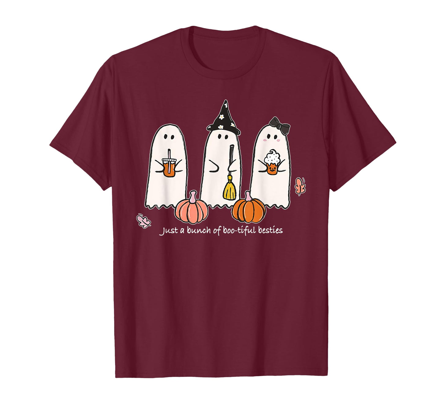 Just A Bunch of Boo-Tiful Besties Ghost Friends Halloween T-Shirt