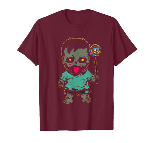 Zombie Baby With Lollipop - Spooky Monster Halloween Costume T-Shirt