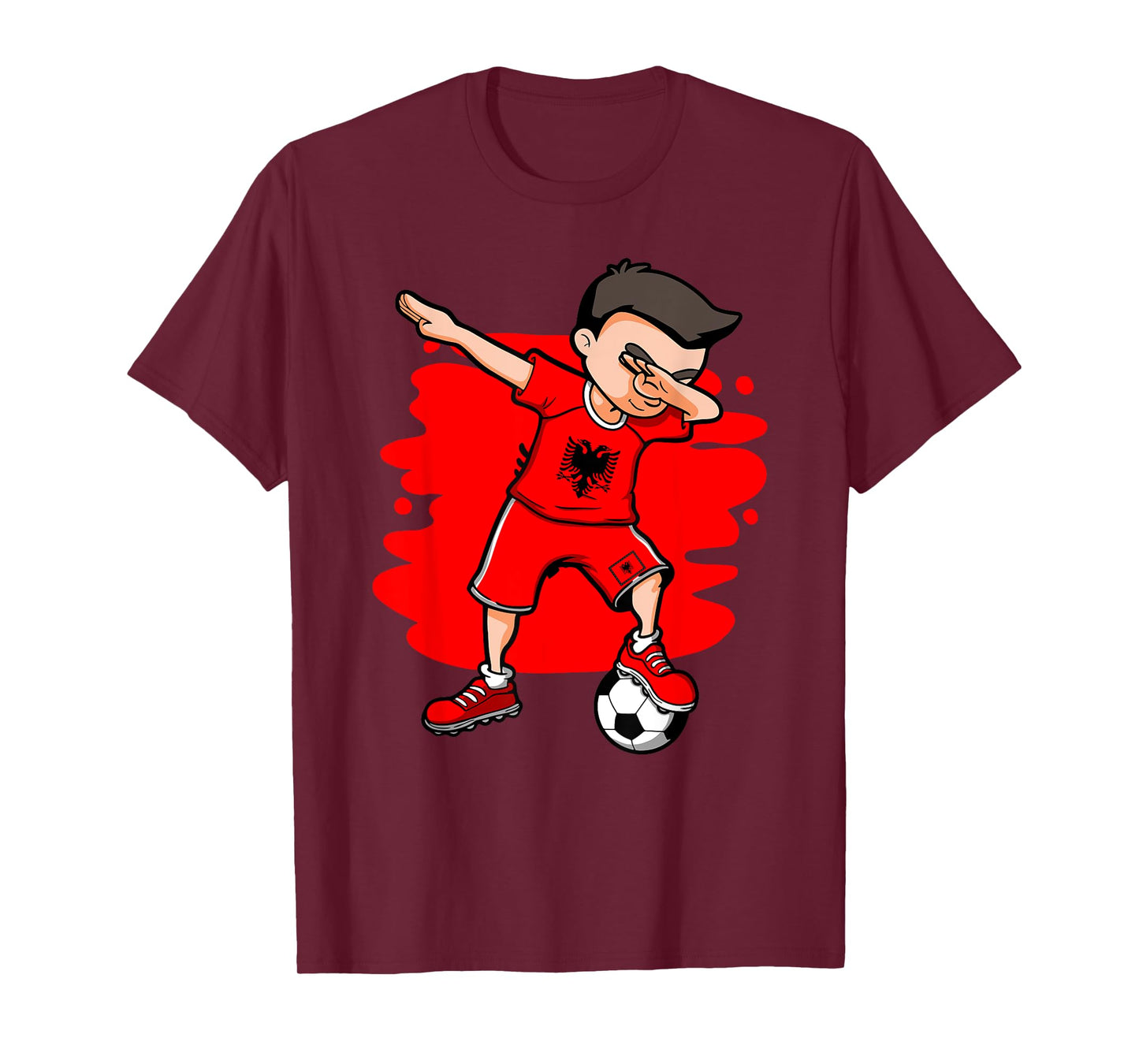 Dabbing Soccer Boy - Albania Jersey Albanian Football Fans T-Shirt