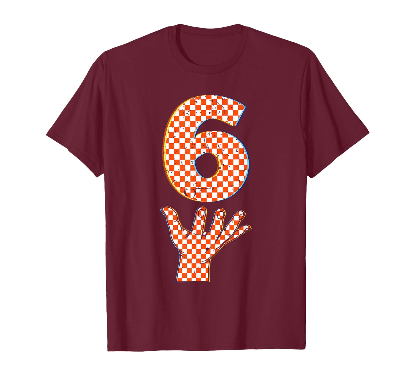 Number 6 Matching 67 Meme Checkered Halloween Costume Kids T-Shirt