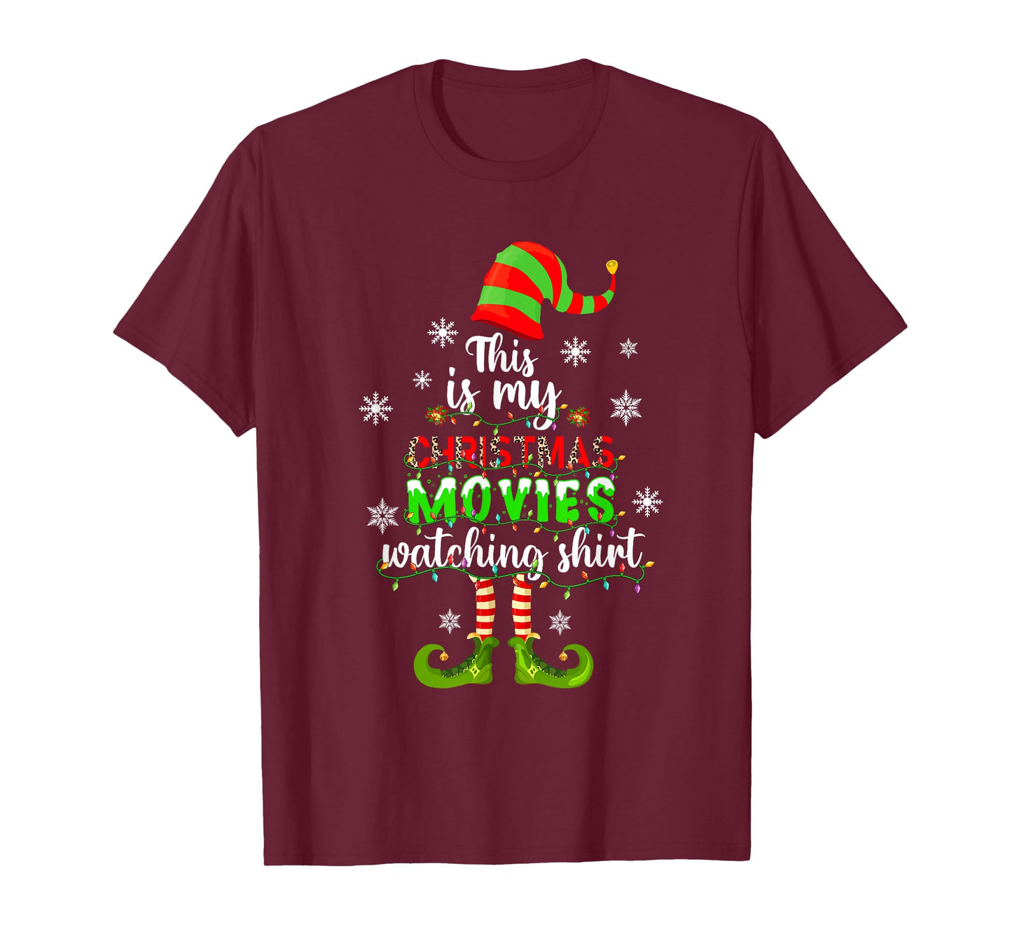 This Is My Christmas Movies Watching Shirt Xmas Elf Ornament T-Shirt