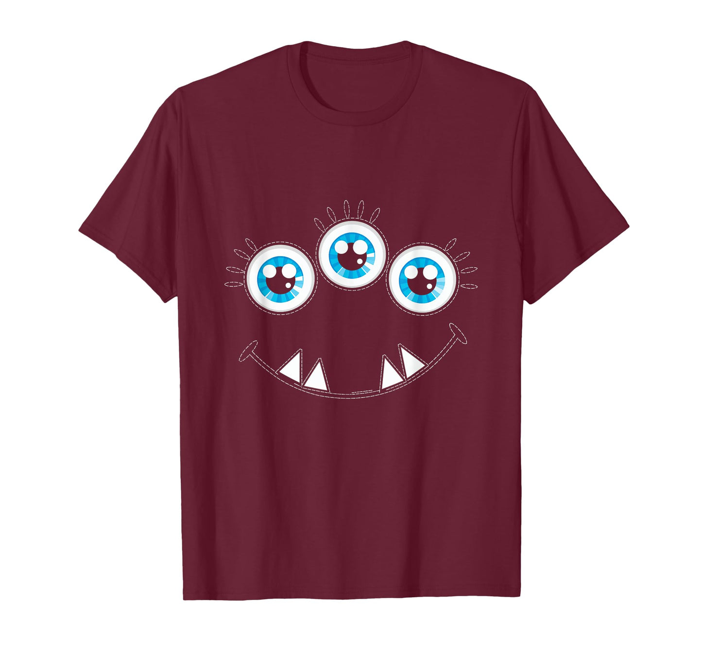 Three Eyed Monster Face Cute Halloween Fun Kids Adults T-Shirt