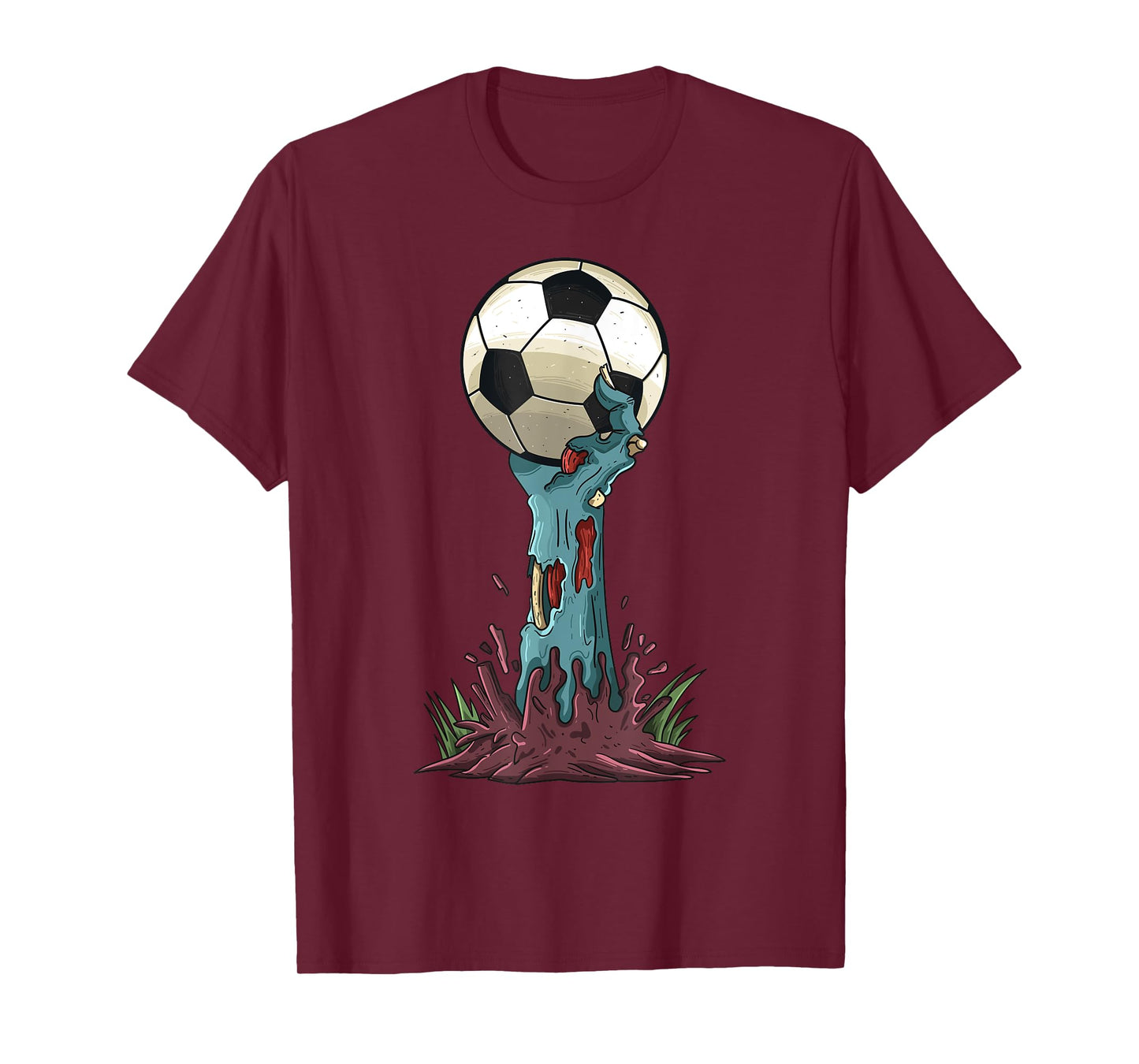 Zombie Hands Soccer Funny Horror Scary Halloween Costume T-Shirt