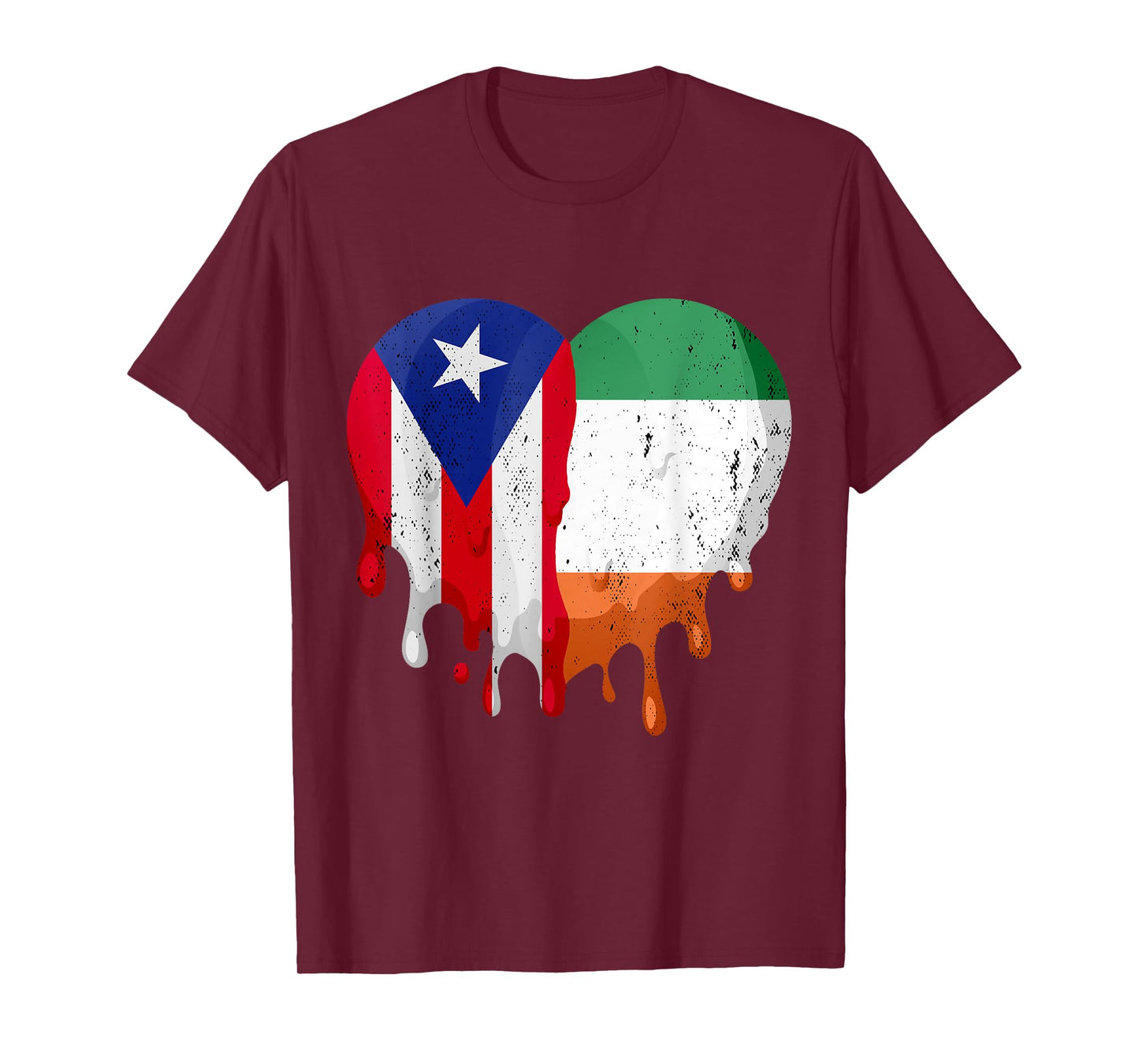Puerto Rico Ireland Flag Heart Citizen Grown Patriot Country T-Shirt