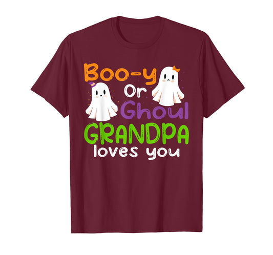 Halloween Booy Or Ghoul Grandpa Gender Reveal baby shower T-Shirt