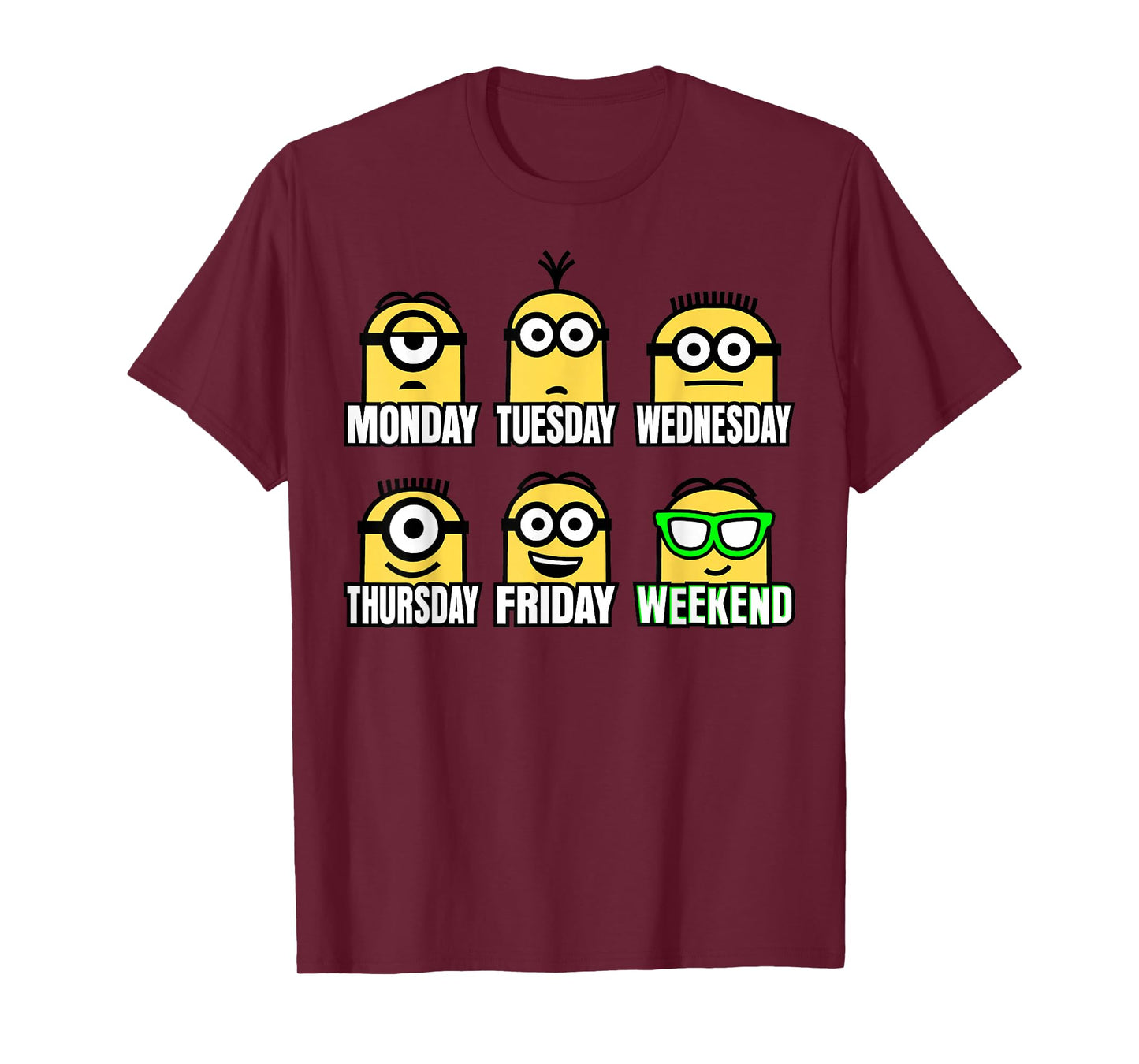 Despicable Me Minions Days and Expressions Of the Week T-Shirt