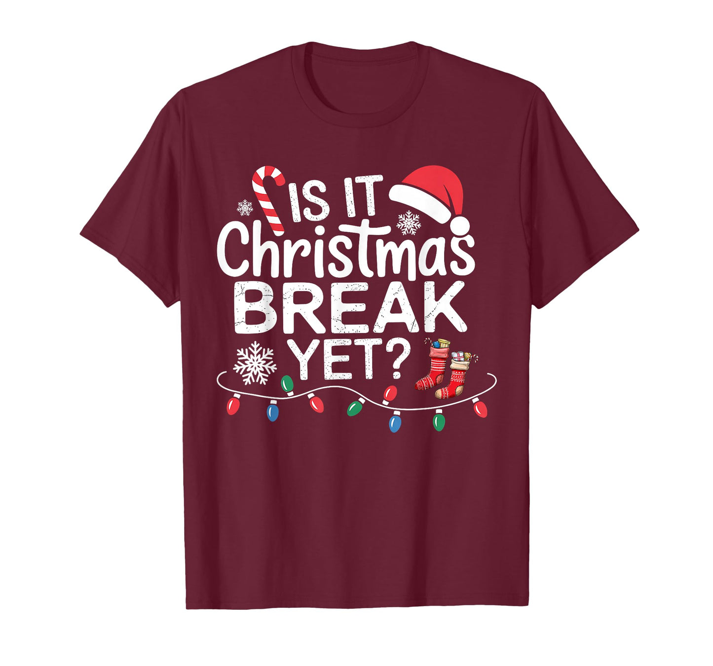 is It Christmas Break Yet Santa Xmas Holiday Teacher Women T-Shirt