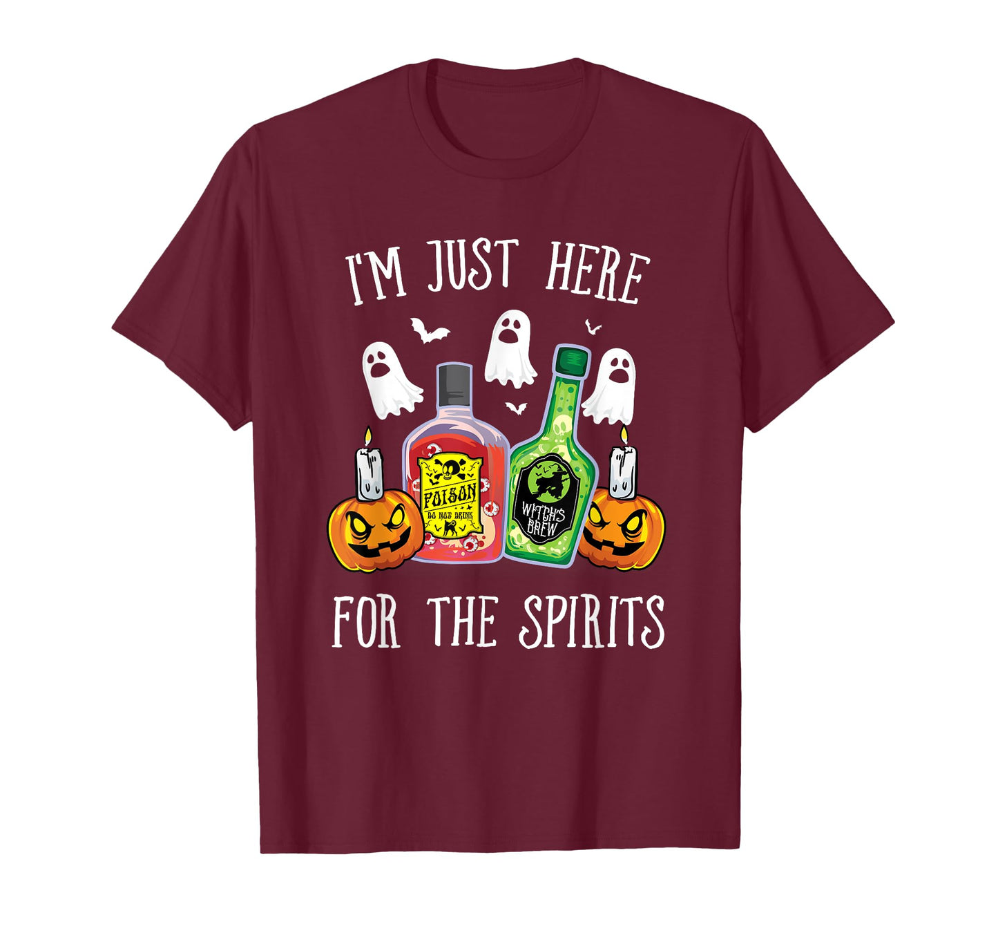 I'm Just Here For the Spirits Bar Pub Bartender Halloween T-Shirt