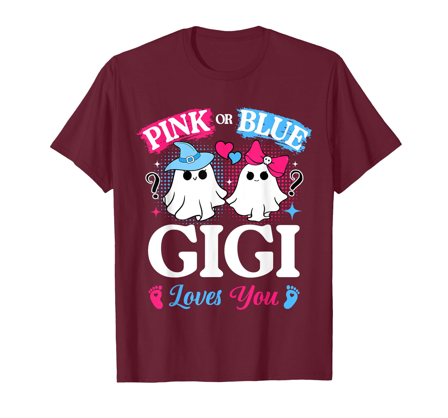 Pink or Blue Gigi Loves You Gender Reveal Halloween T-Shirt