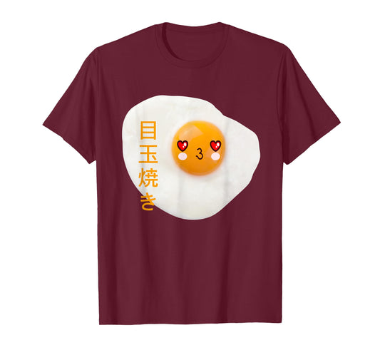 Cute Japanese Fried Egg Face - Anime Style Kawaii Food T-Shirt