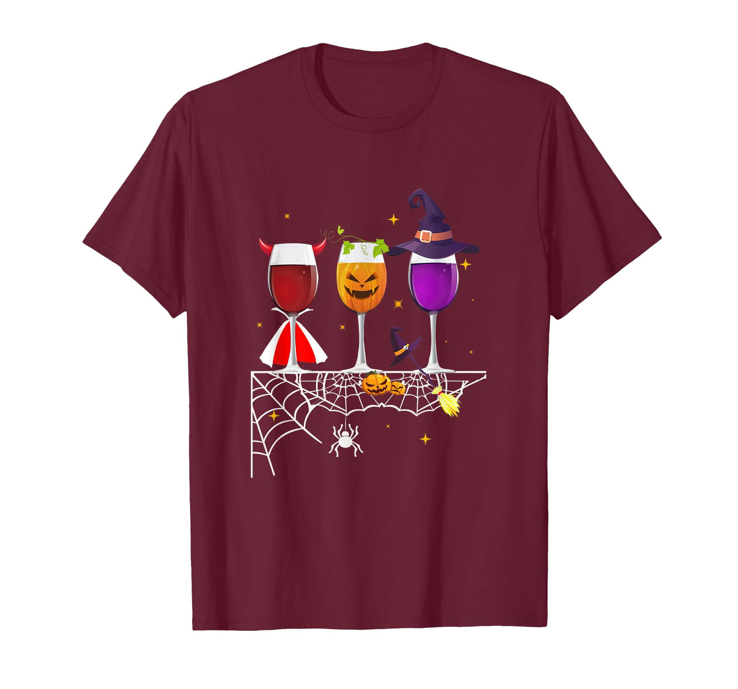 Three Glasses Of Wines Halloween Wine T-Shirt