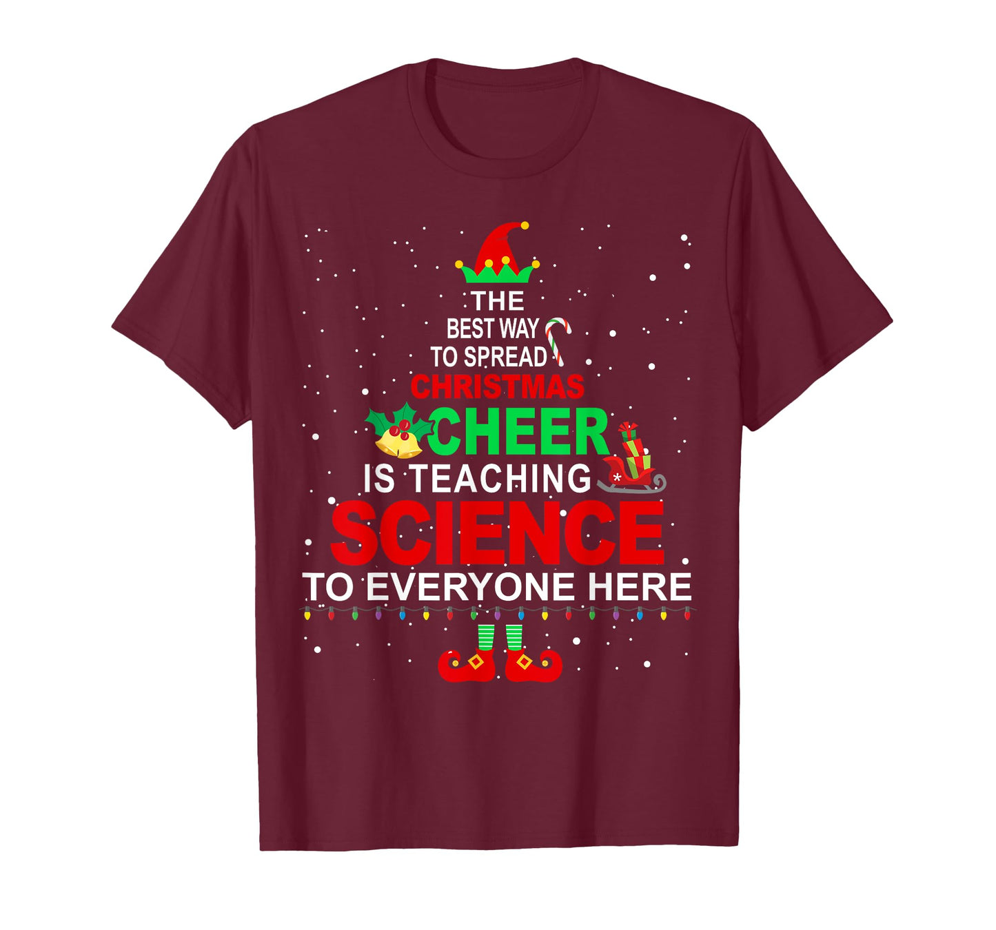 Science Teacher Christmas Shirt - Elf Christmas Cheer T-Shirt for Men Women