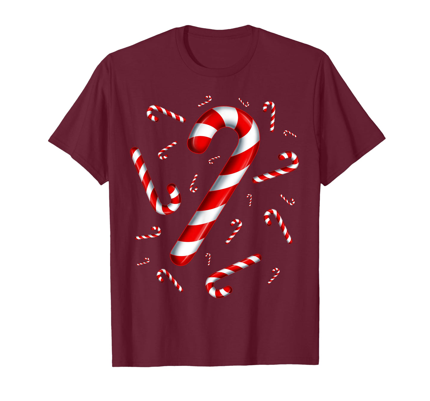 Christmas Candy Cane Red and White Sweet Twisted Candy T-Shirt