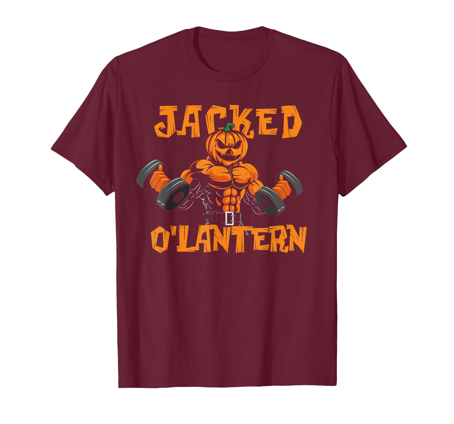 Jacked O'Lantern Halloween Gym Workout Lifting Pumpkin Funny T-Shirt