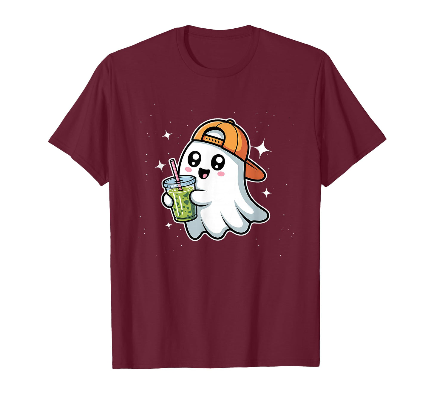 Kawaii Spooky Ghost Iced Matcha Halloween Women Men T-Shirt