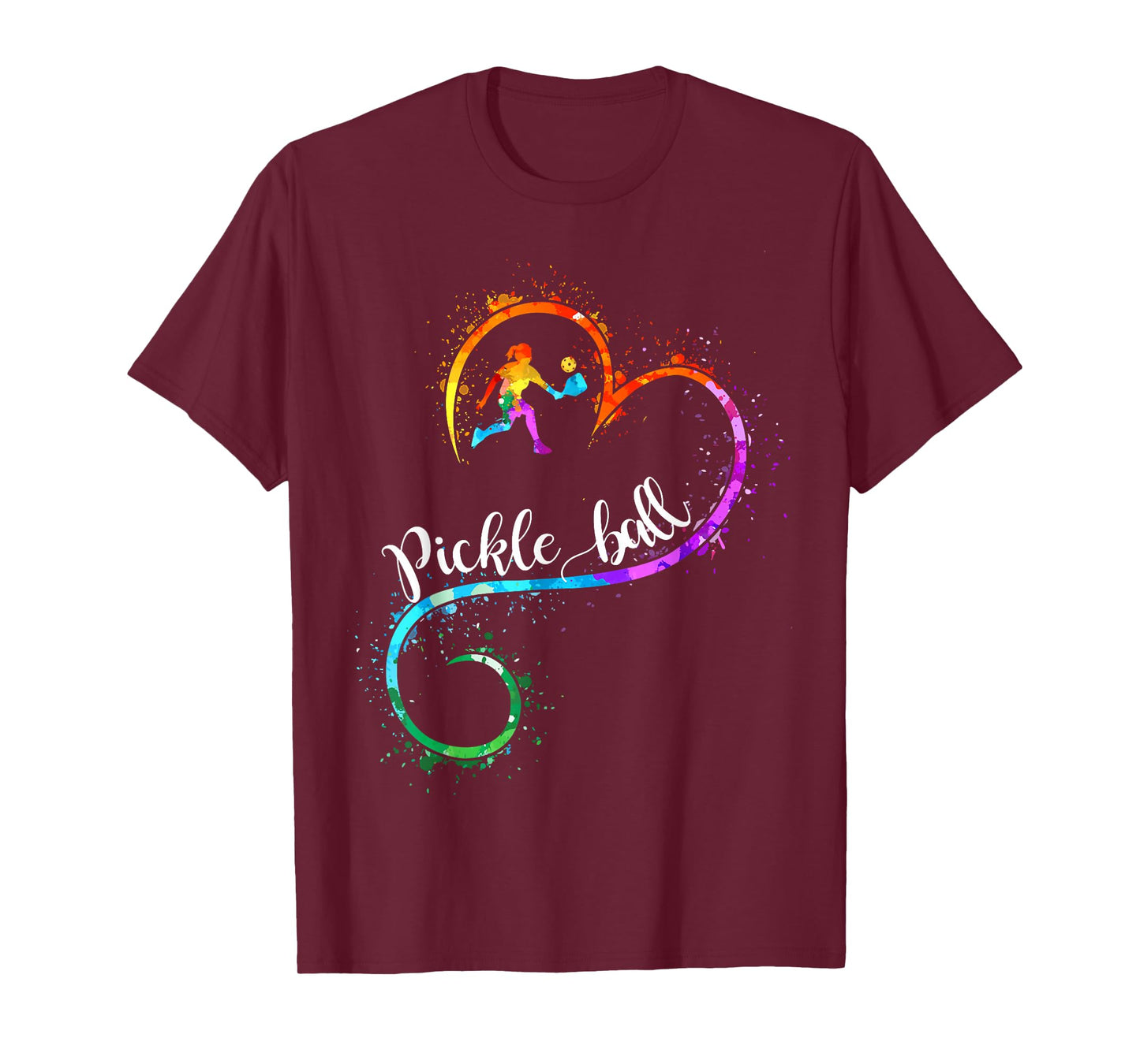 I Love Pickleball Watercolors Funny Pickleball Girl Player T-Shirt