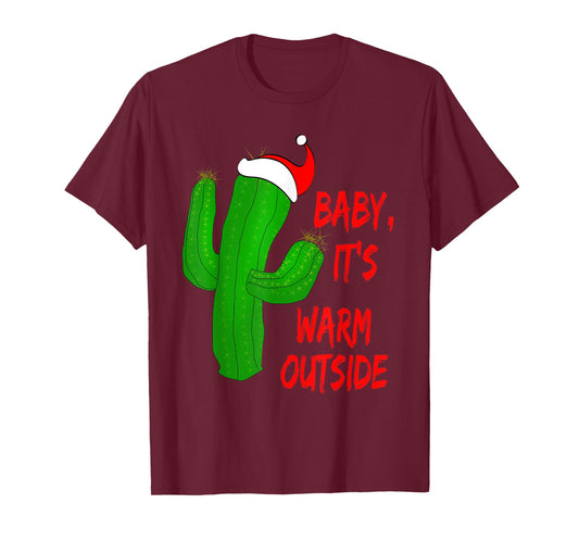 Christmas Desert Cactus Red Baby It's Warm Outside Gift T-Shirt