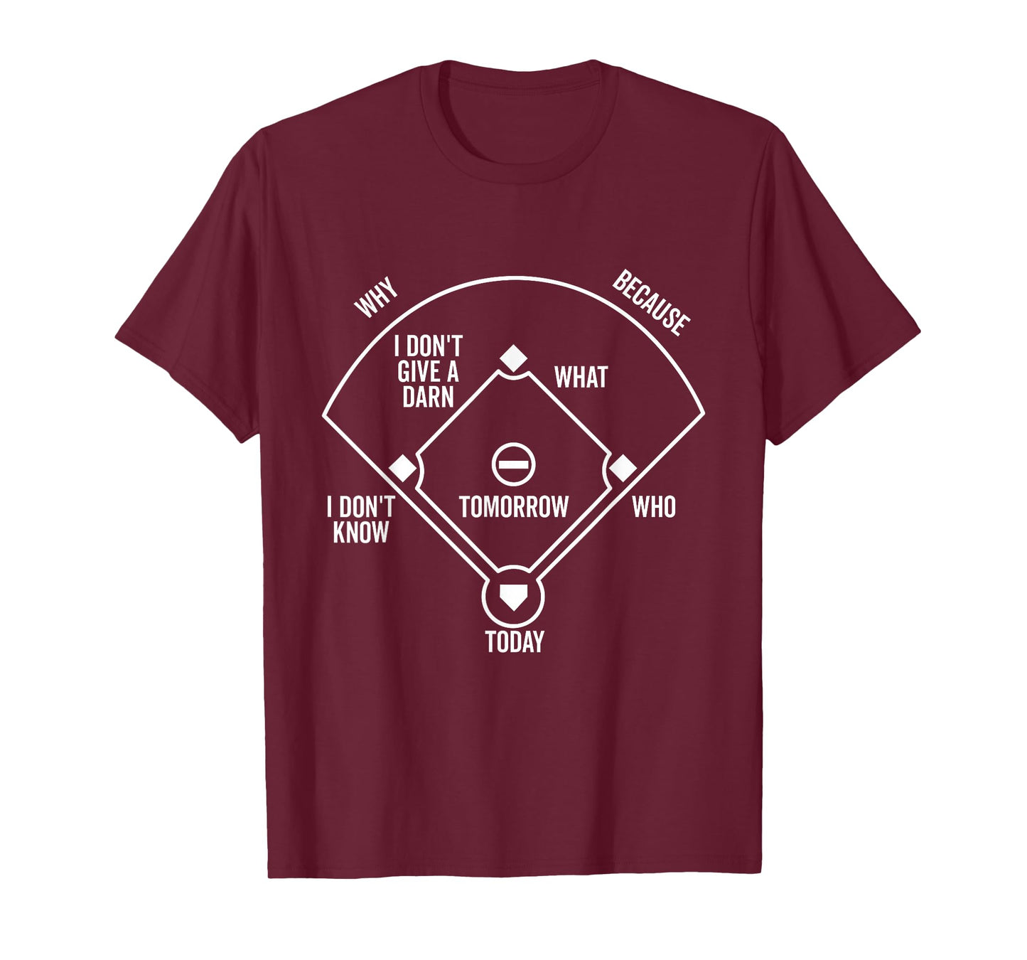 Who's on First Funny Baseball Positions Names Dark T-Shirt
