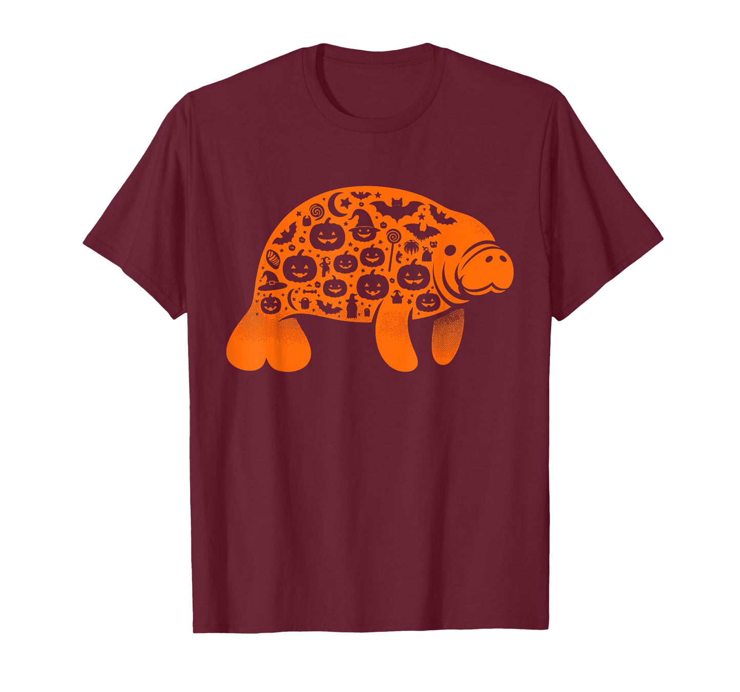 Funny Pumpkin Manatee Candy Halloween Mens Womens Kids T-Shirt