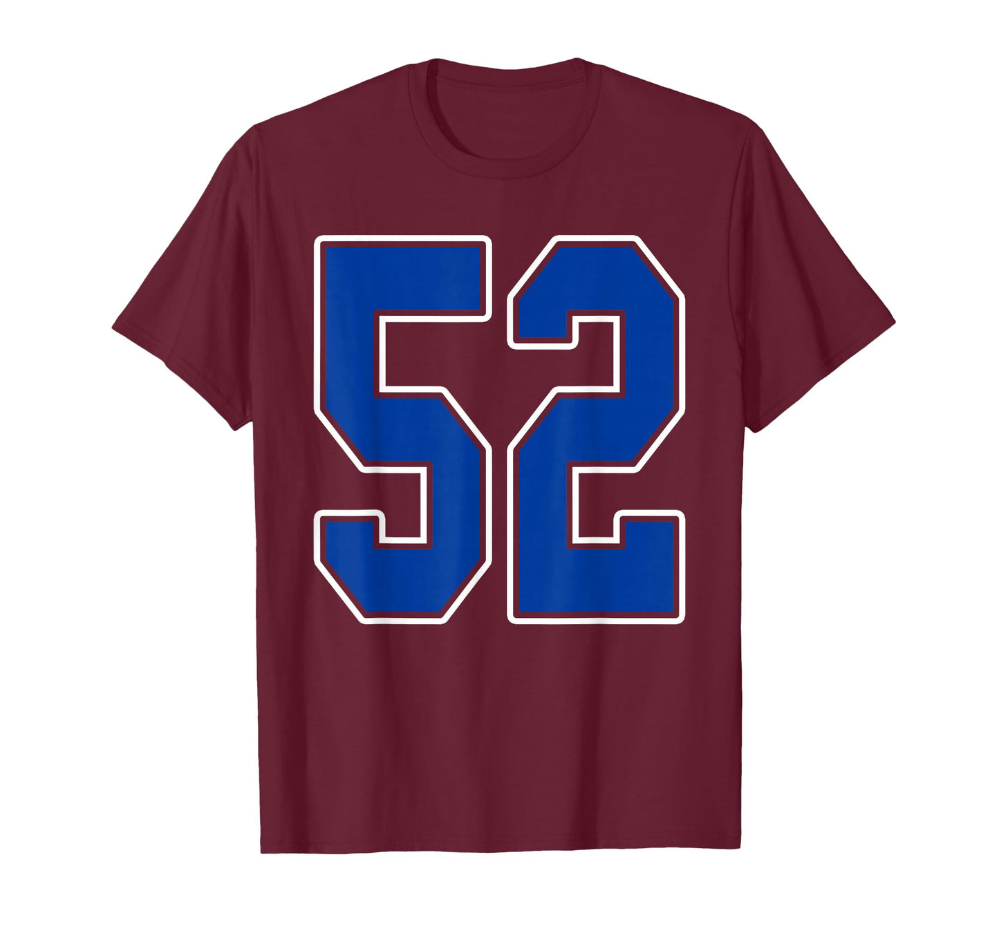 Royal Blue and White Number 52 Jersey Player Uniform #52 Fan T-Shirt