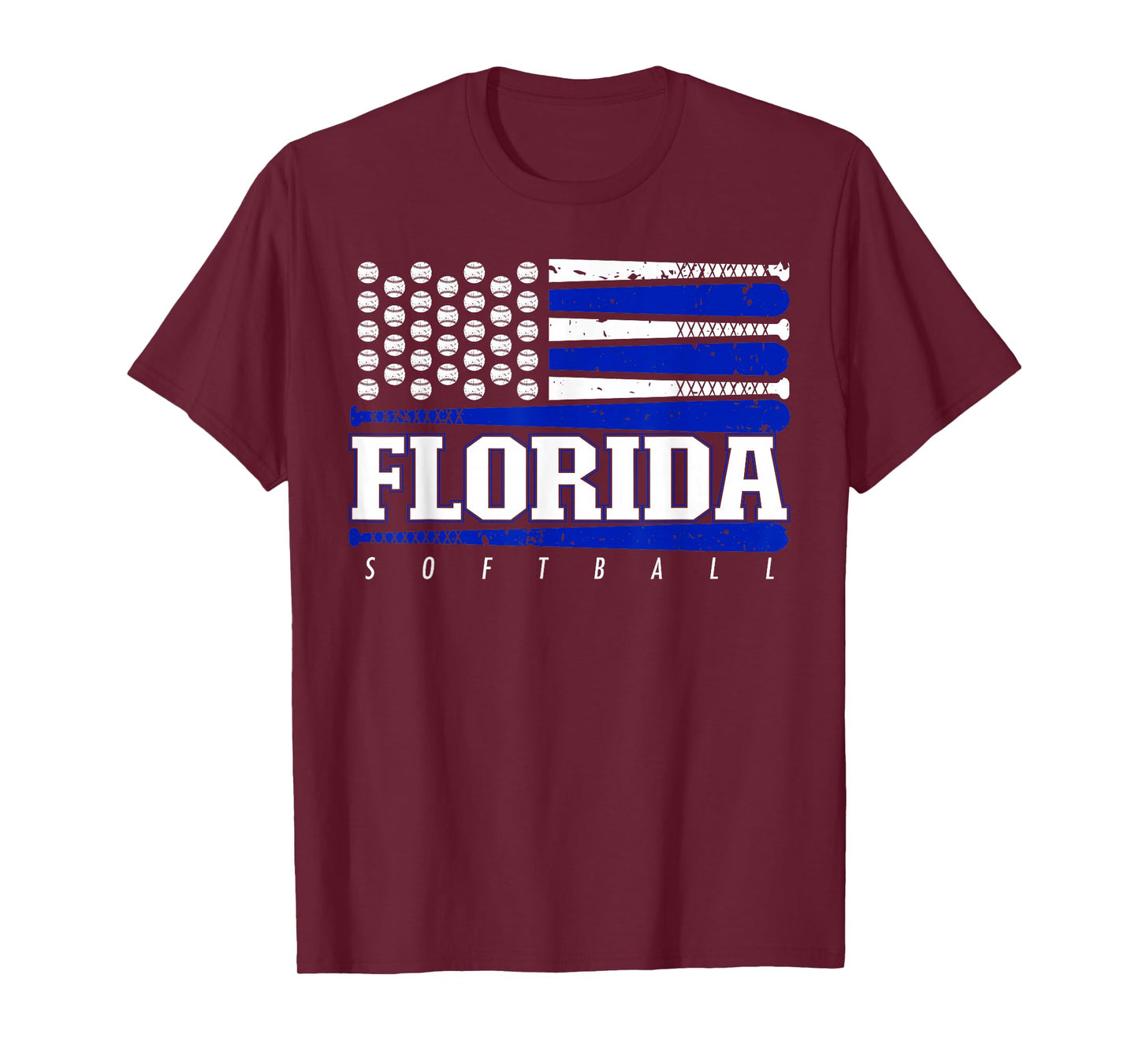 Florida Softball Vintage Mens Kids Team Retro Softball Fan T-Shirt