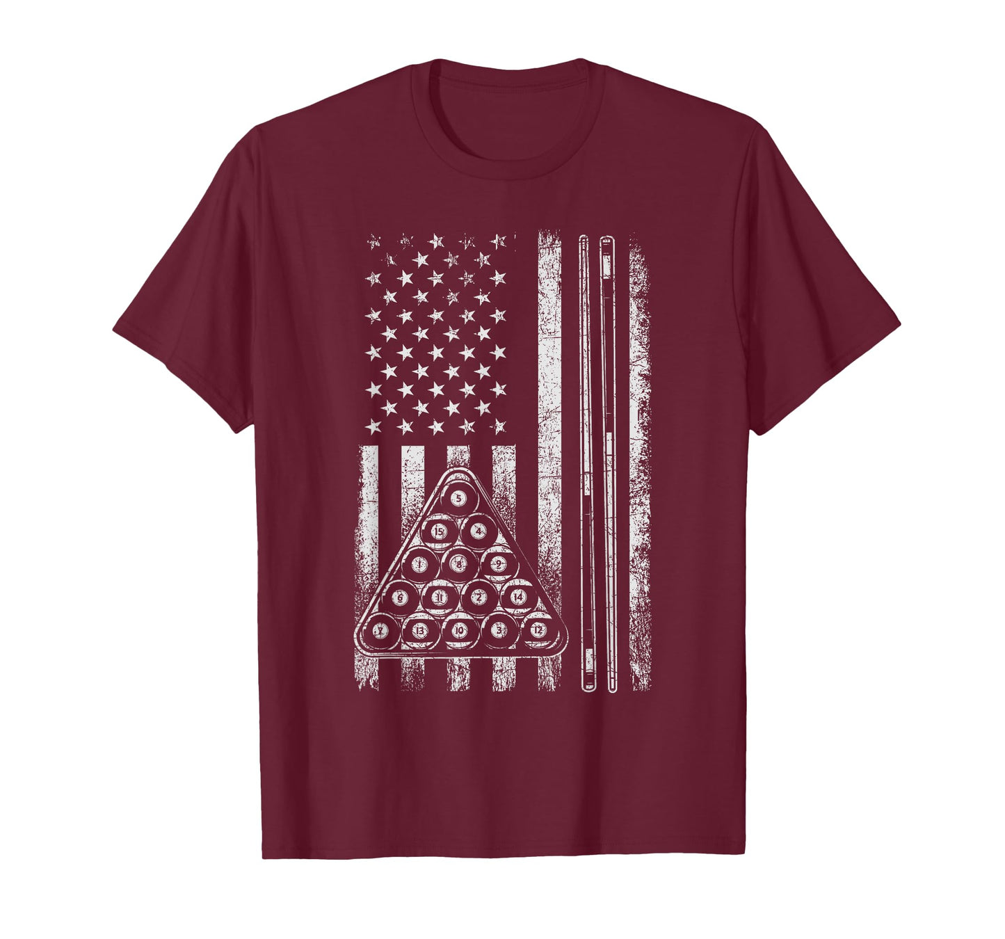 Billiard Game - USA American Flag Pool Player Sports Lover T-Shirt