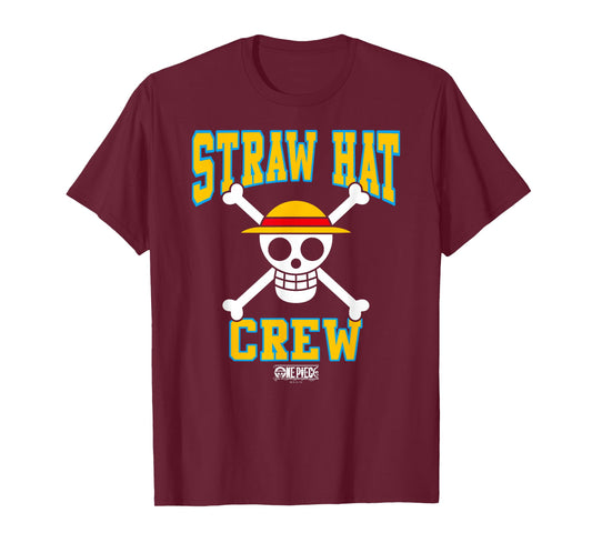 One Piece Anime Straw Hat Crew Athletic Type Jolly Rogers T-Shirt