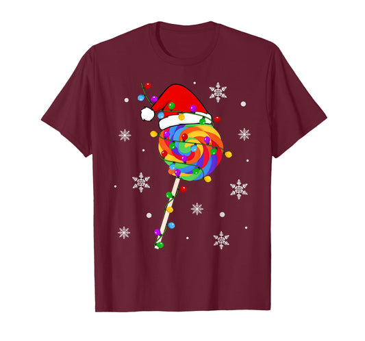Lollipop Rainbow Sucker Candy Christmas Love Candy Xmas T-Shirt