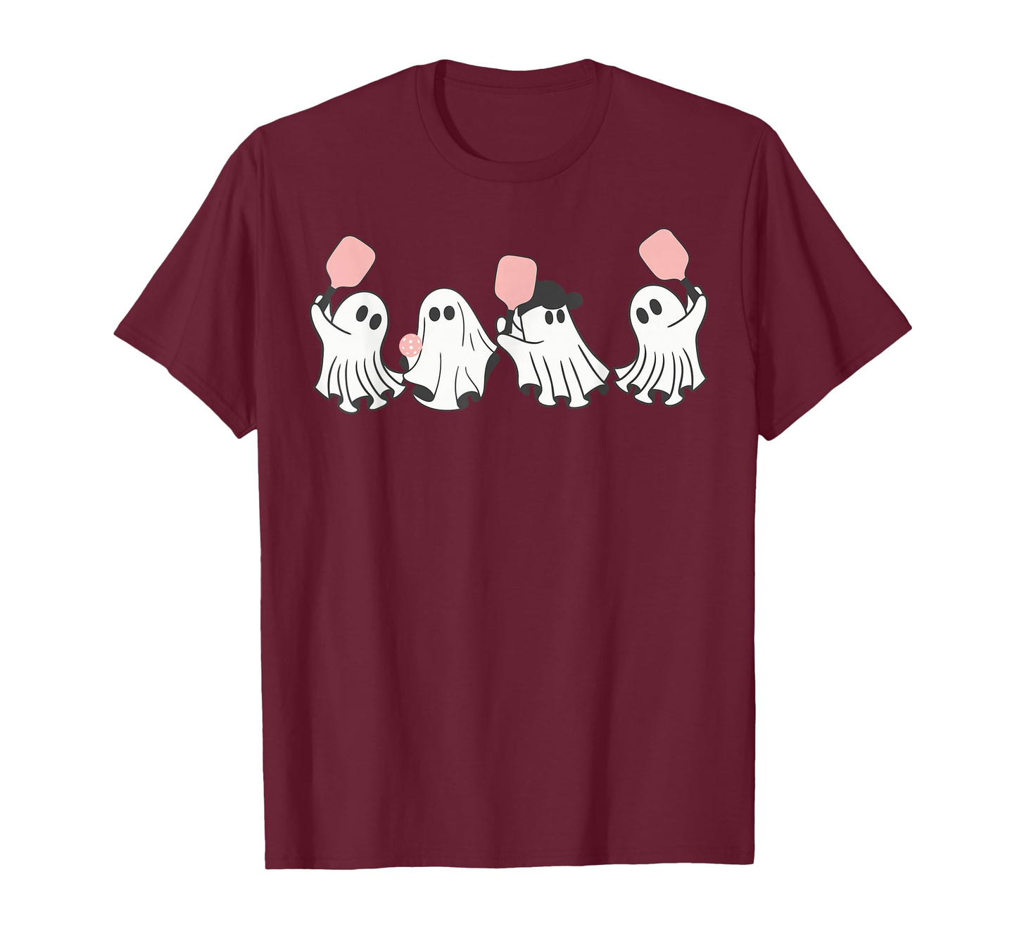Funny Ghost Playing Pickleball Halloween Costume Pickle Ball T-Shirt