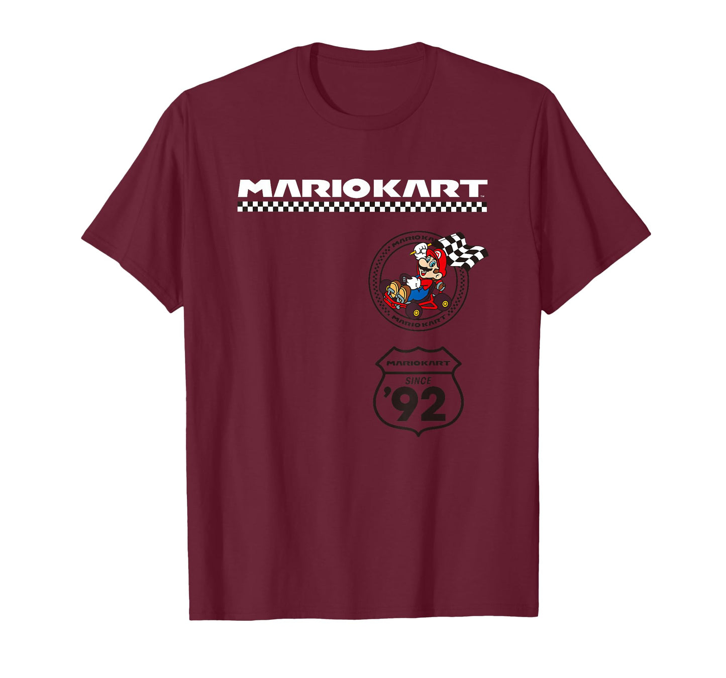 Mario Kart Racing Since '92 Checkered Race Banner T-Shirt