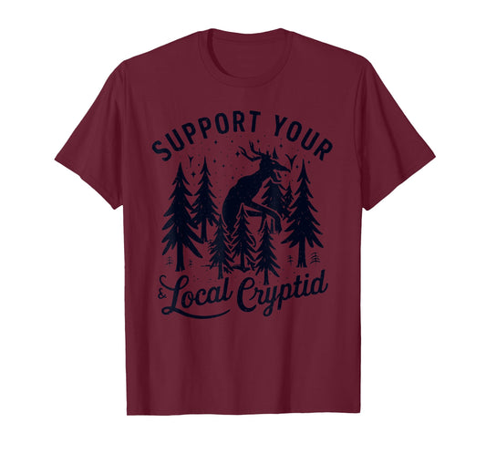 Official Cryptid Research Team Wendigo Hunting Creatures T-Shirt