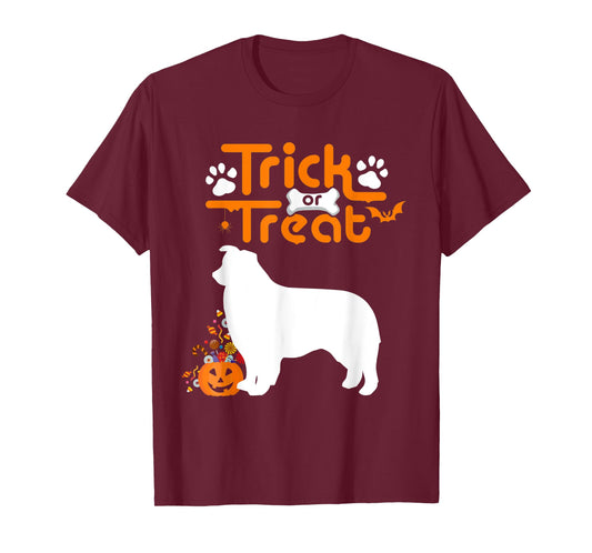 Trick Or Treat Australian Shepherd Dog Aussie Halloween Men Women Kids T-Shirt