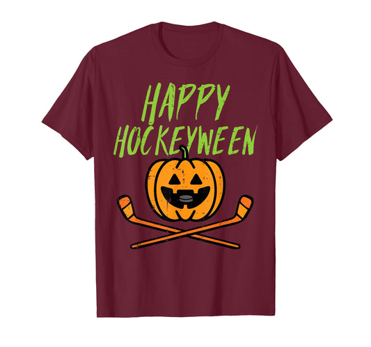 Happy Hockeyween Ice Hockey Halloween Costume Men Boys Kids T-Shirt