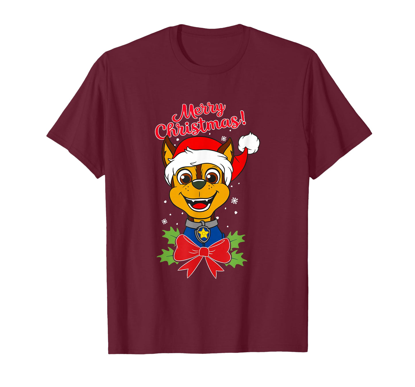 Paw Patrol Chase Merry Christmas T-Shirt