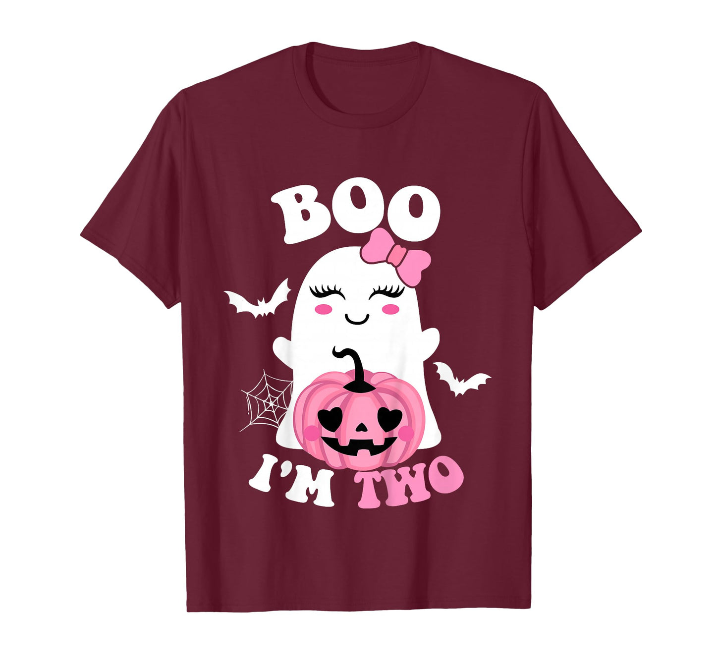 Kids Kids Ghost Boo I'm Two Yr 2nd Birthday Kids Halloween Groovy T-Shirt