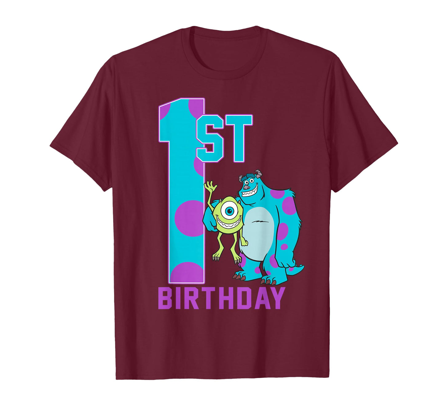 Disney Pixar Monsters Inc. Mike & Sully Happy 1st Birthday T-Shirt