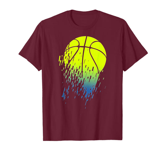 Disintegrating Neon Green Basketball Urban T-Shirt