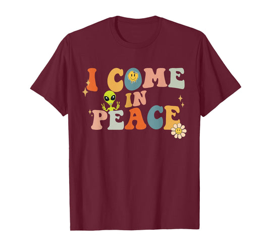 I come in peace Im peace groovy matching couples T-Shirt