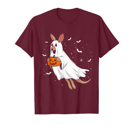 Funny Ghost Kangaroo Lovers Spooky Halloween Costume T-Shirt