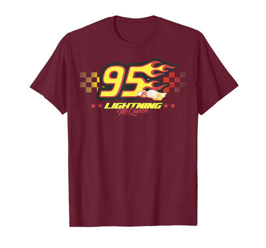 Disney Pixar Cars Lightning McQueen 95 Flame Graphic T-Shirt T-Shirt