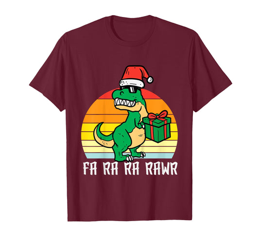 Kids Christmas Trex Fa Ra Ra Rawr Xmas Dino Boys Kids Toddler T-Shirt