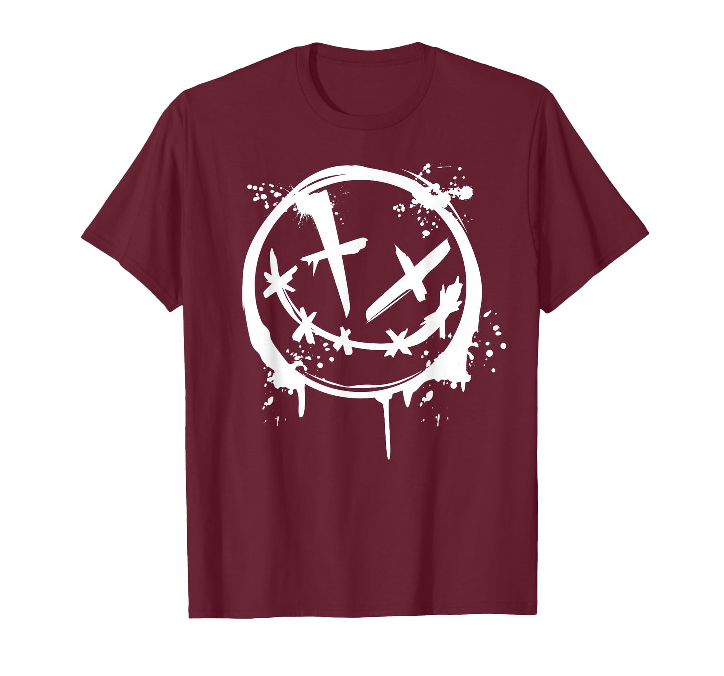 Evil Smile Face Splatter Silhouette Party T-Shirt