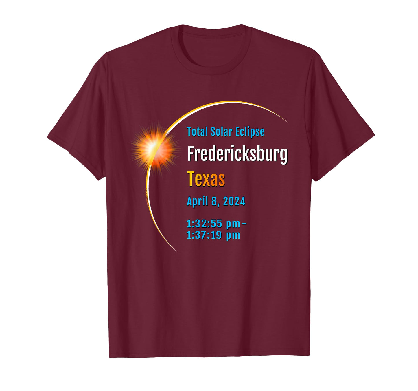Fredericksburg Texas TX Total Solar Eclipse 2024 :: 1 :: T-Shirt