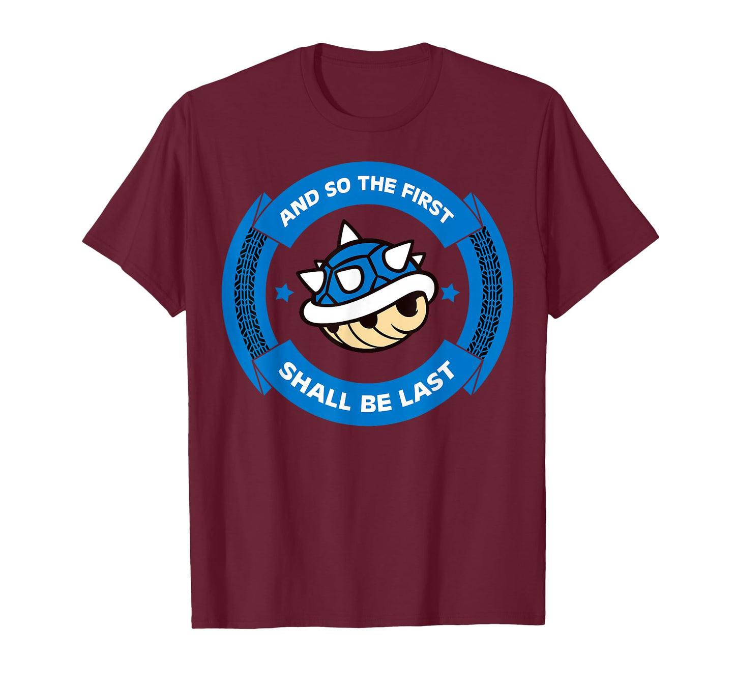 Nintendo Mario Kart Blue Shell Circle Text T-Shirt