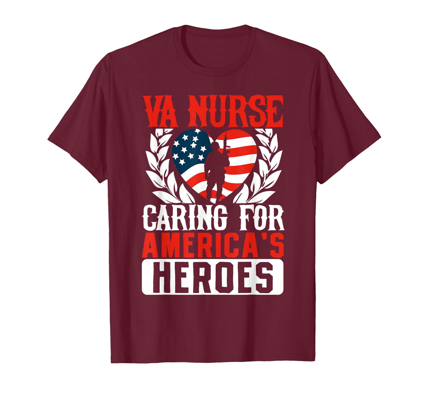 Va Nurse Americas Heros Merica US Flag Patriot Veterans Day T-Shirt