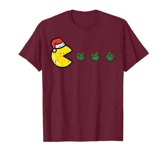 Christmas Video Game Eating Gifts Xmas Gamer Men Boys Kids T-Shirt