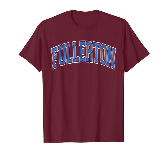 Fullerton Arched Blue Text T-Shirt