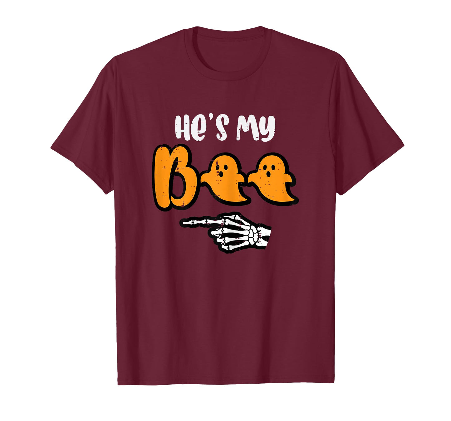 Halloween Matching Hes My Boo Skeleton Couple Costume Women T-Shirt