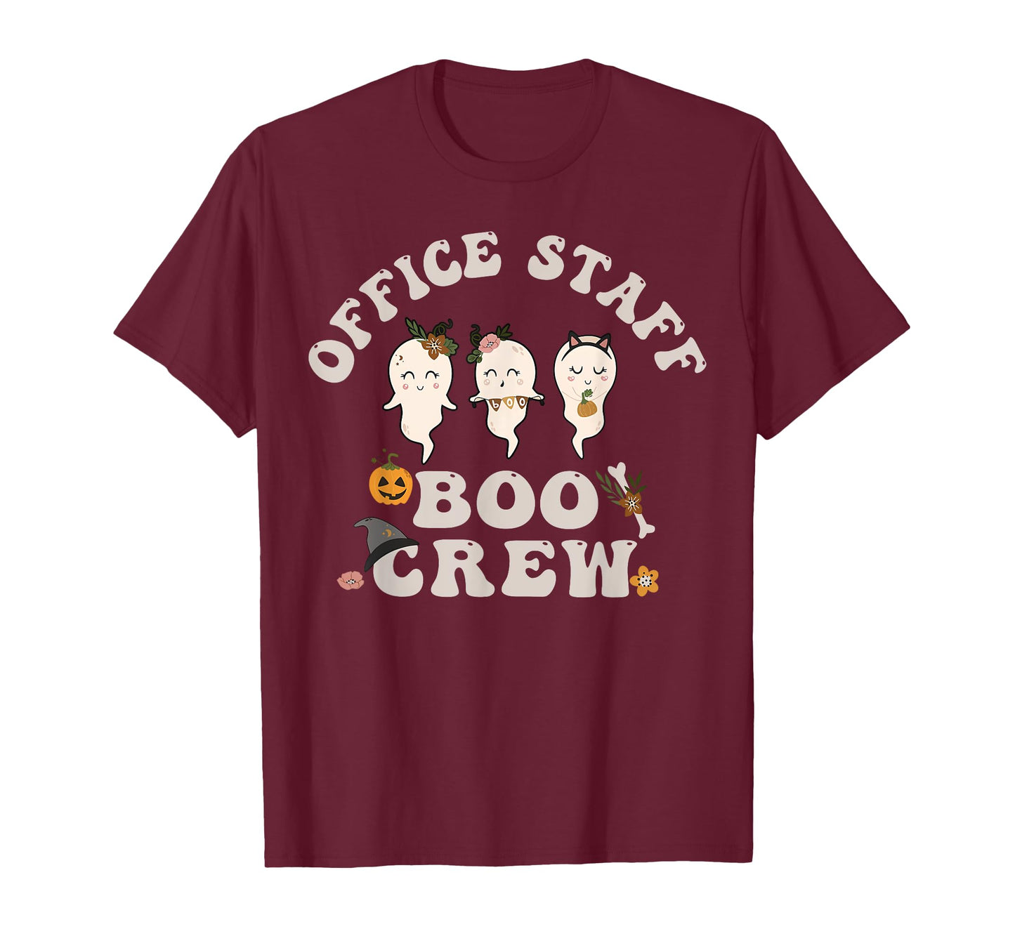 Halloween Office Staff Boo Crew Cute Ghost Fall Office Squad T-Shirt