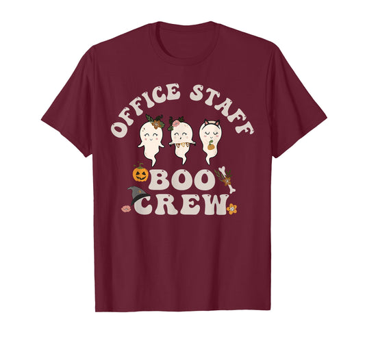 Halloween Office Staff Boo Crew Cute Ghost Fall Office Squad T-Shirt